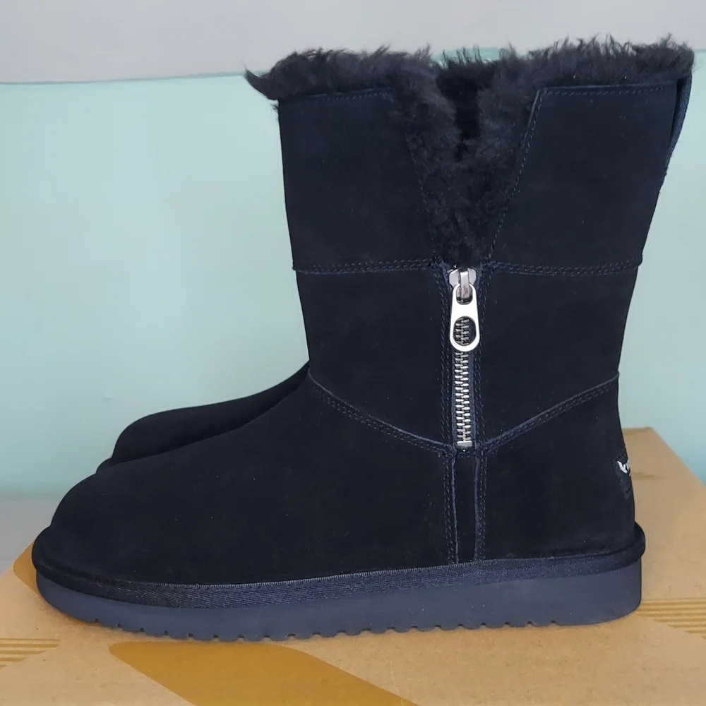 Koolaburra By UGG Aribel Short Black Women's Boots Size 8 & 11 NWT